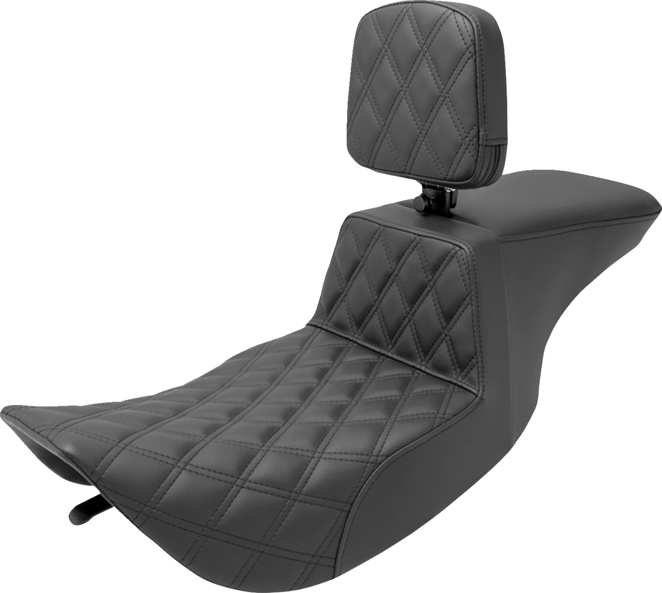Tour Step-Up Seat - Rider Backrest - Front Lattice Stitch - FLHR/FLHX '97-'07