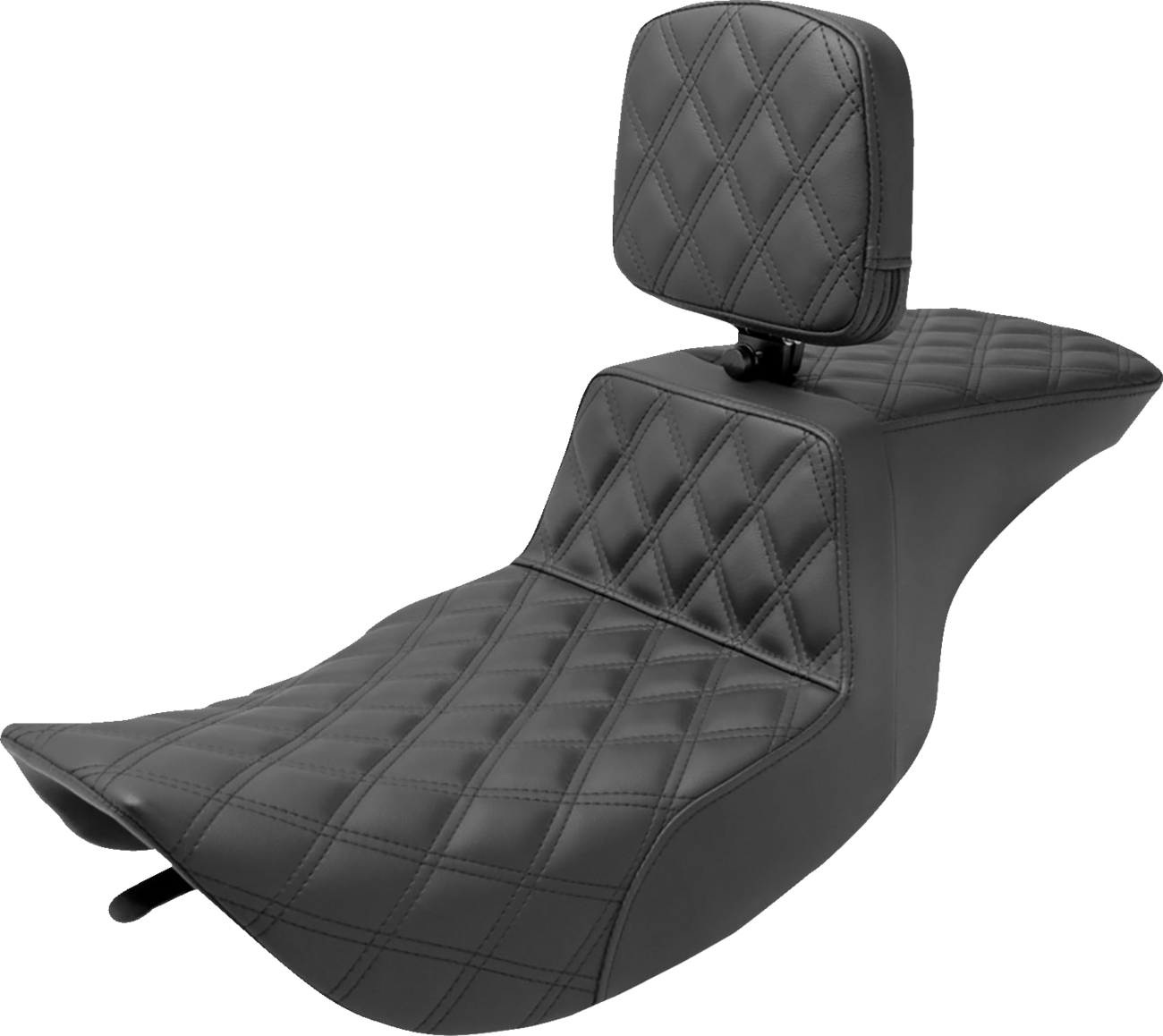Tour Step-Up Seat - Rider Backrest - Full Lattice Stitch - FLHR/FLHX '97-'07