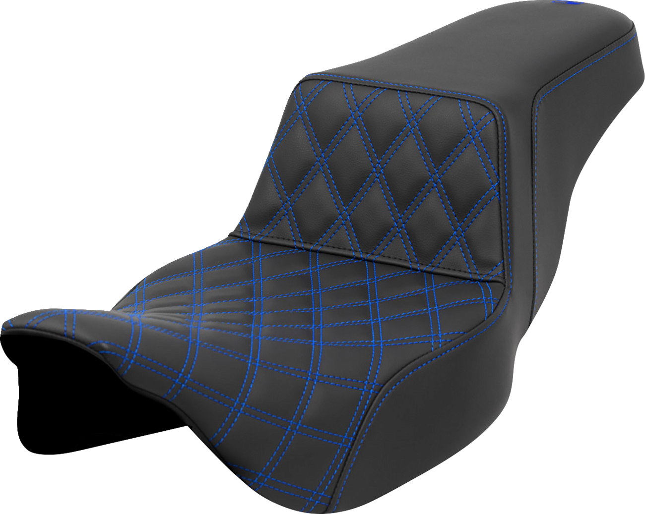 Step-Up Seat - Front Lattice Stitch - Blue Stitch - Extended Reach - FLH/FLT '08-'23