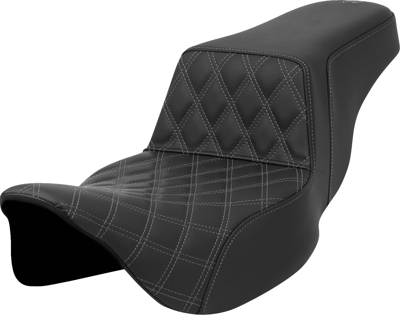 Step-Up Seat - Front Lattice Stitch - Gray Stitch - Extended Reach - FLH/FLT '08-'23