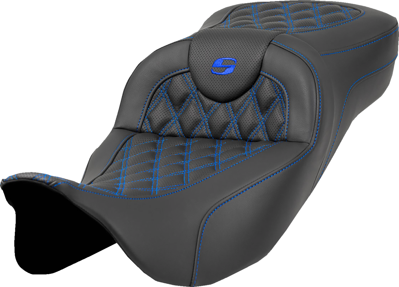 Extended Reach Roadsofa™ Seat - Lattice Stitch - Blue Stitch - without Backrest - FL '08-'24