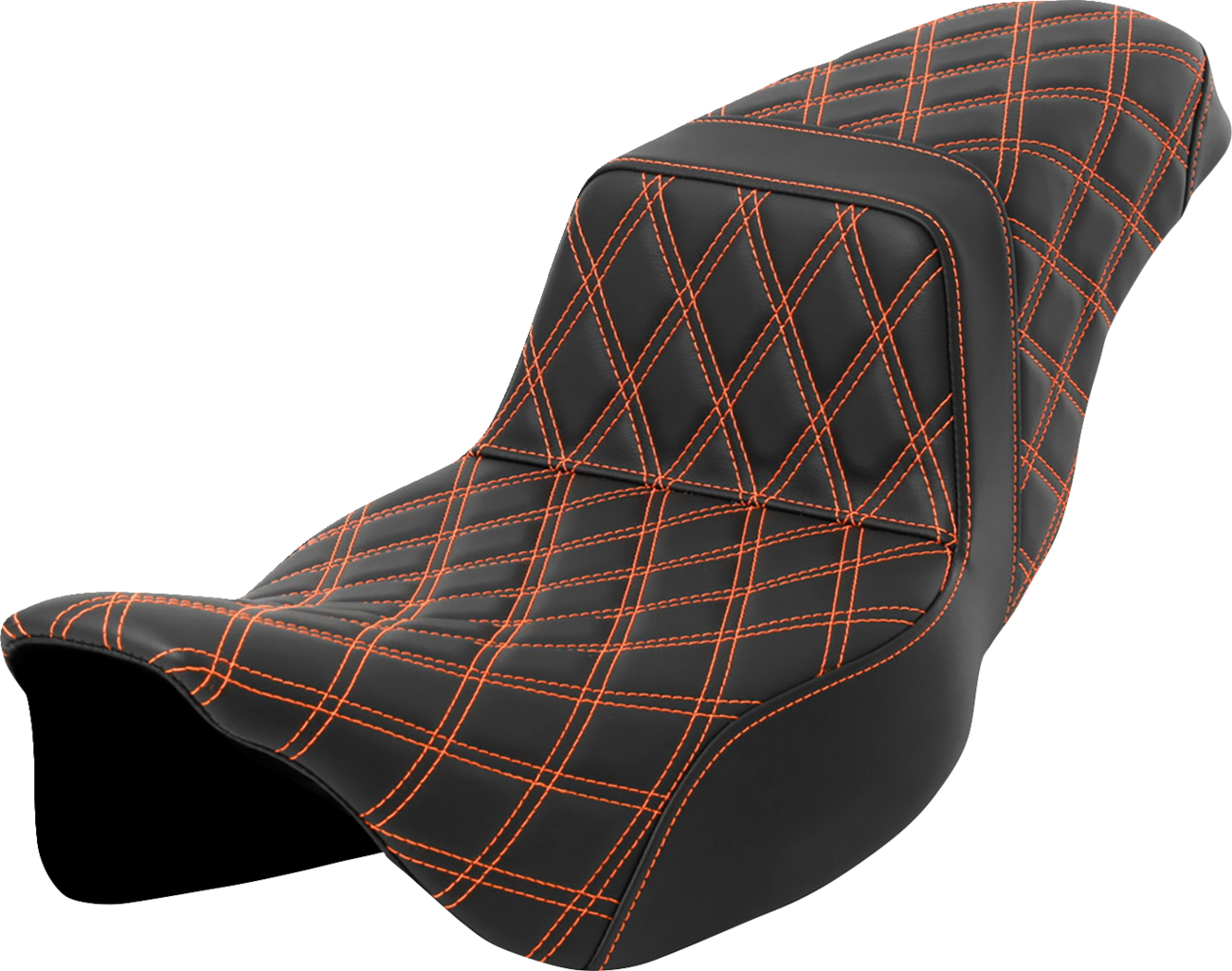 Step-Up Seat - Lattice Stitch - Orange Stitch - Extended Reach - FLH/FLT '08-'23