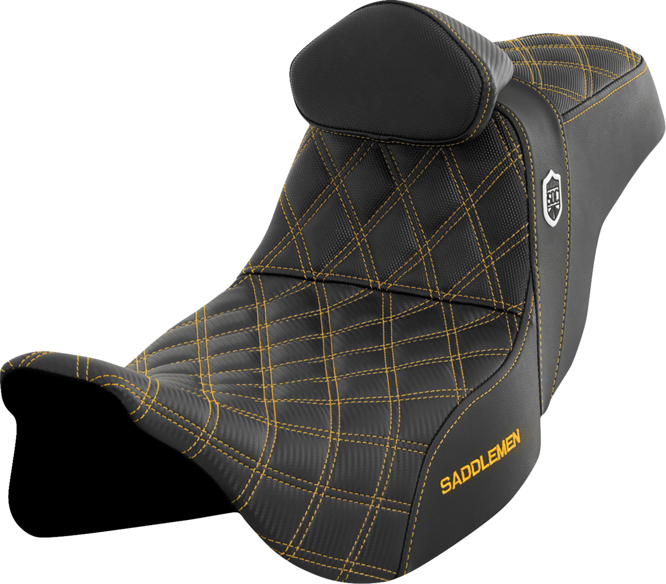 Pro Series SDC Performance Seat - w/ Backrest - Gold Stitch - FLH/FLT '08-'25
