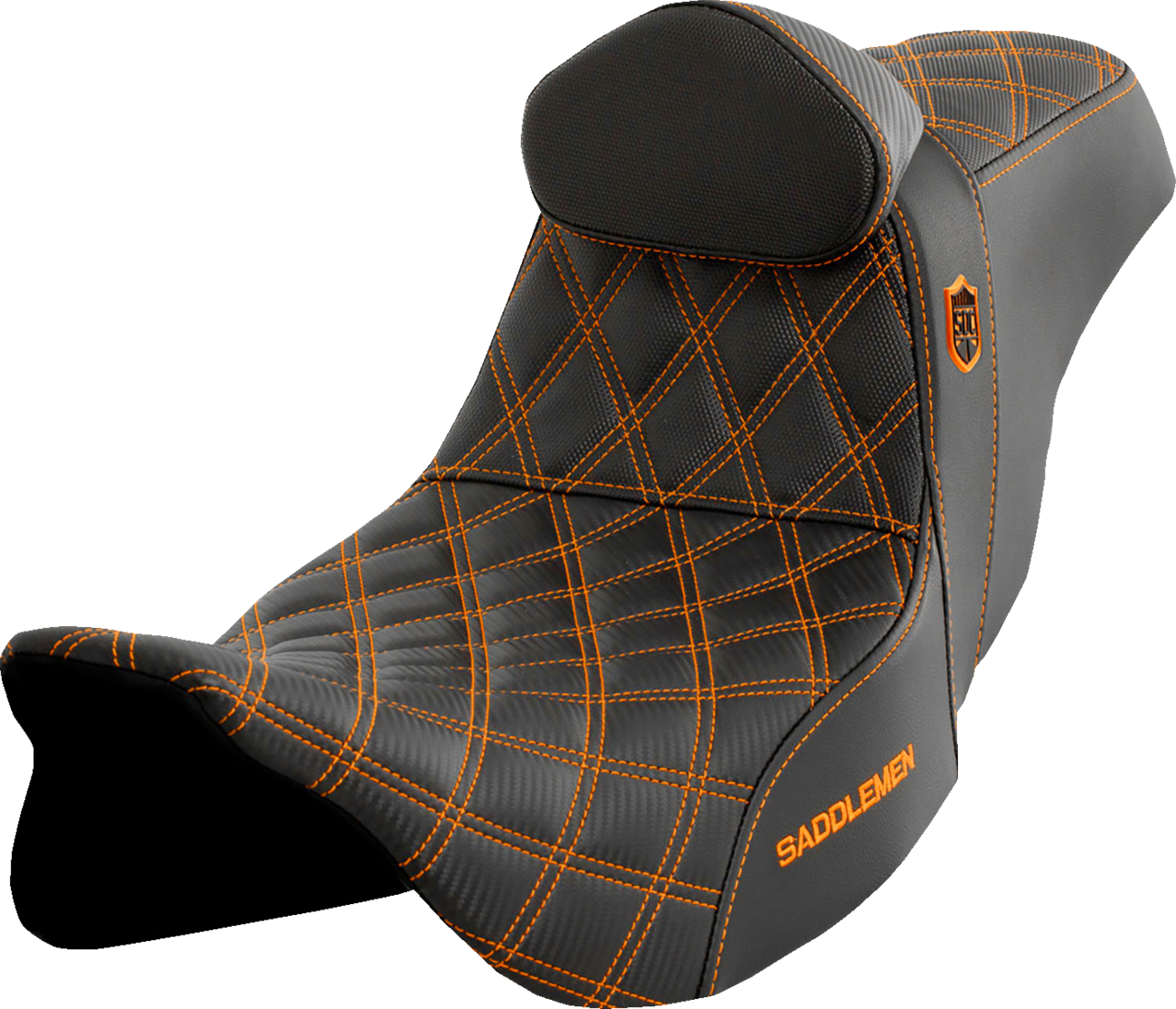 Pro Series SDC Performance Seat - w/ Backrest - Orange Stitch - FLH/FLT '08-'25