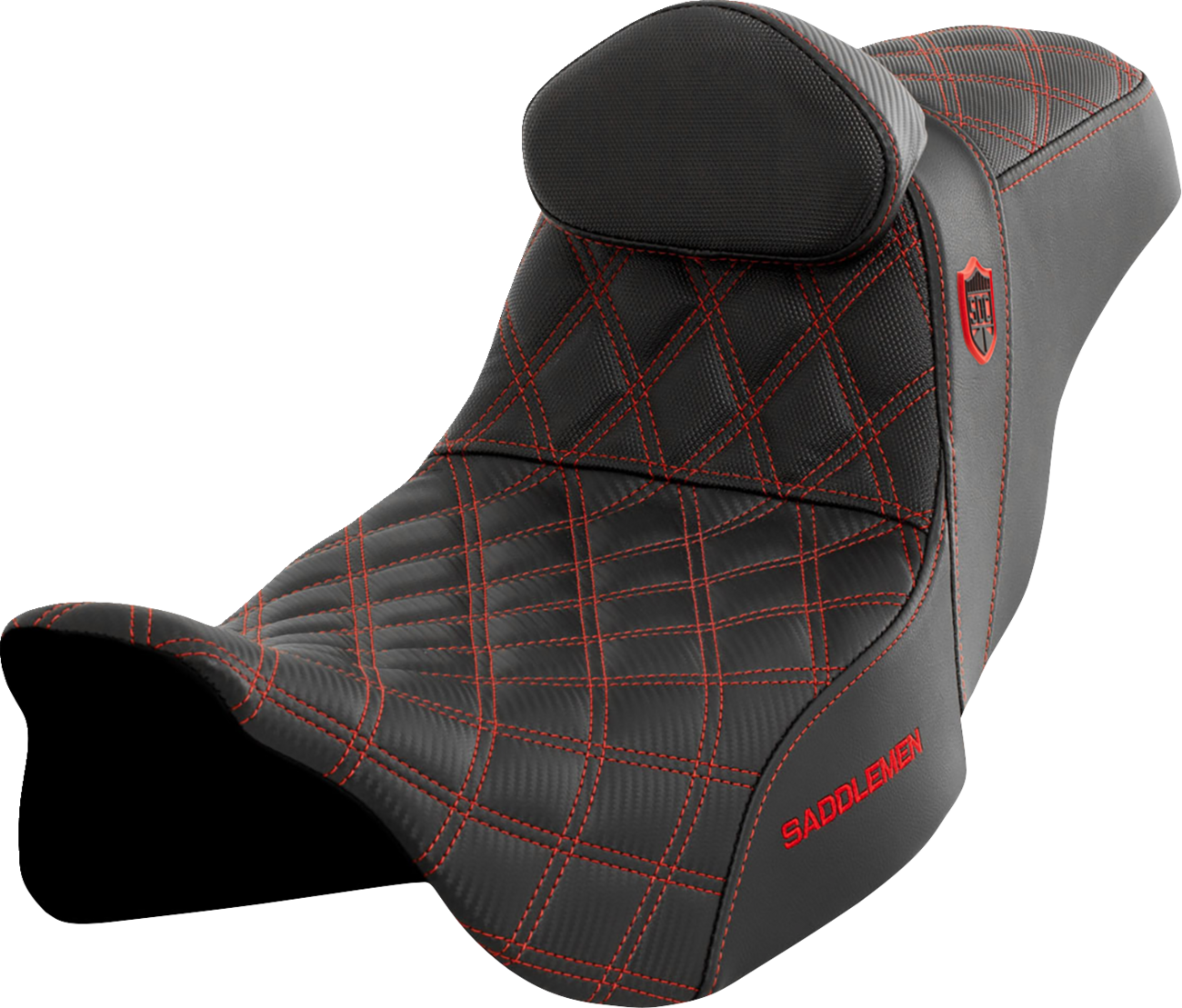 Pro Series SDC Performance Seat - w/ Backrest - Red Stitch - FLH/FLT '08-'23