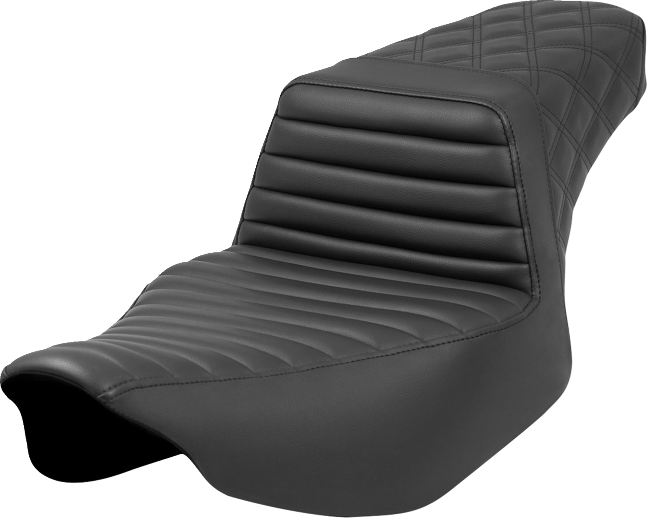 Step-Up Seat - Front Tuck-n'-Roll/Rear Lattice Stitch - Black - FL '23-'24