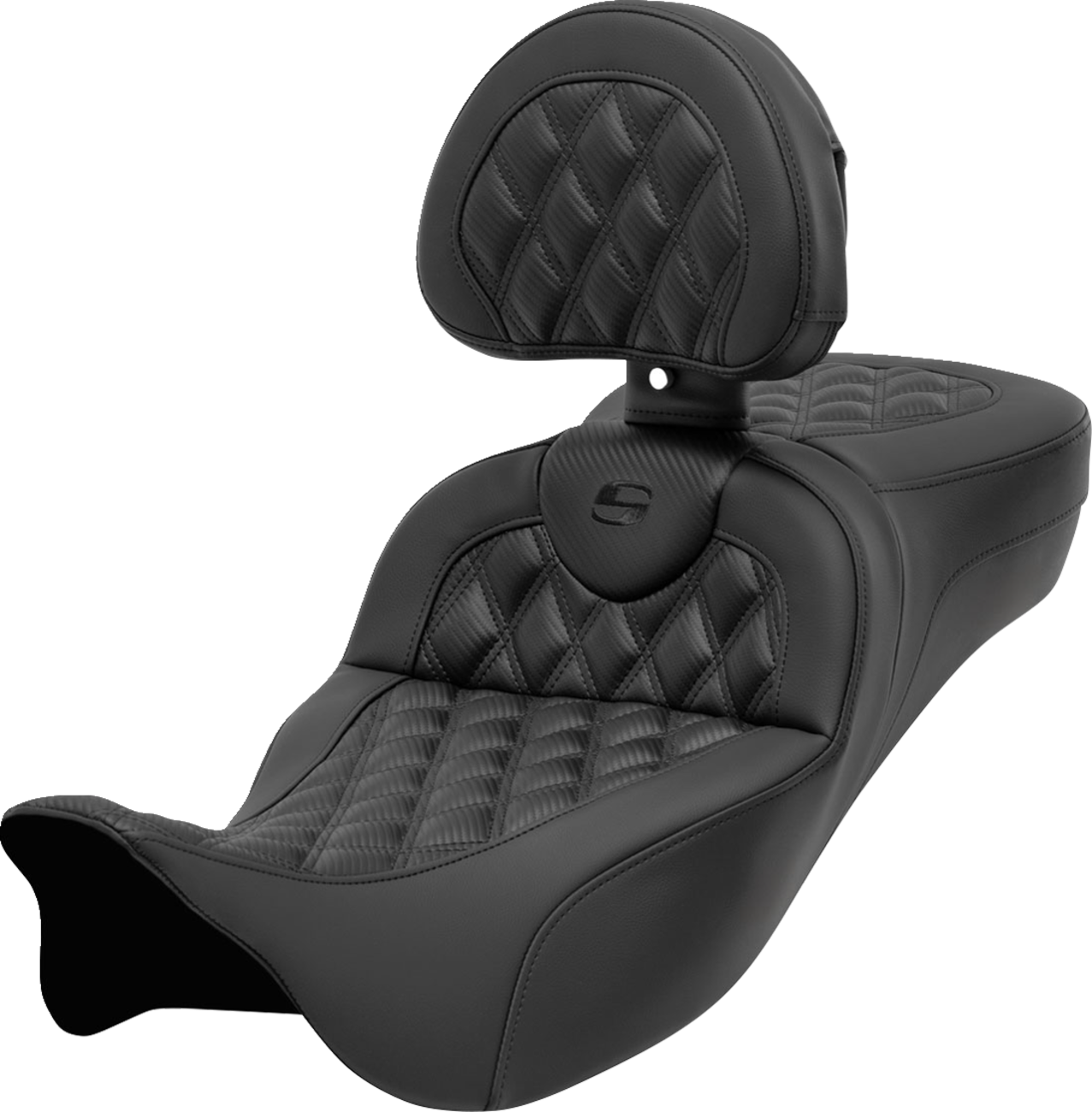 Roadsofa™ Extended Reach Seat - with Backrest - Lattice Stitch - Carbon Fiber - FL '08-'24
