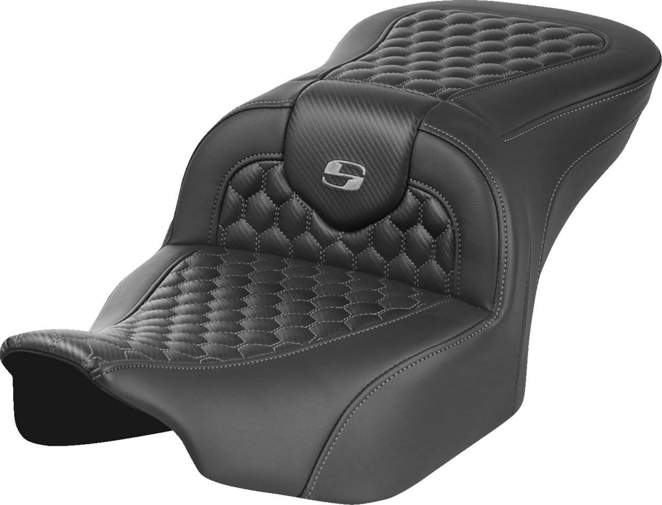 Roadsofa™ Seat - without Backrest - Honeycomb - Gray Stitch - FLTR/FLHX '23-'24