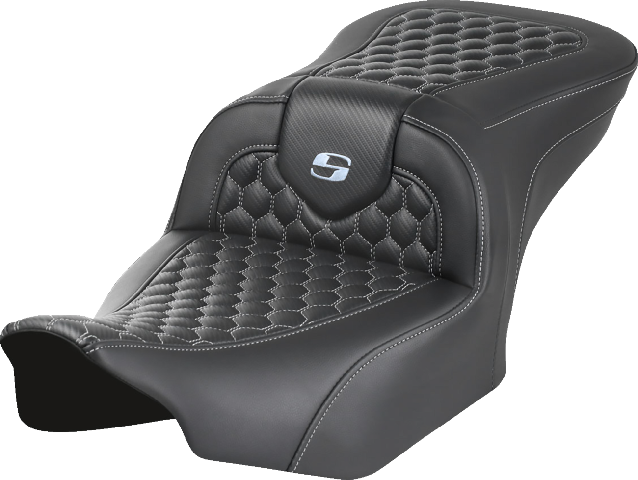 Roadsofa™ Seat - without Backrest - Honeycomb - Silver Stitch - FLTR/FLHX '23-'24