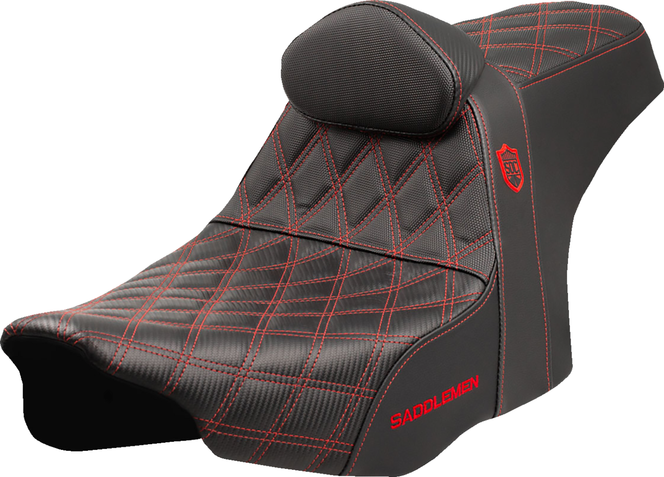 Pro Series SDC Performance Seat - Red Stitching - w/ Backrest - FLT/FLH '23-'25
