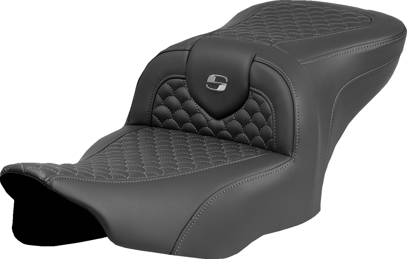 Roadsofa™ Seat - Dragon Scale Stitch - Dark Gray Stitch - w/o Backrest - FLTR/FLHX '23-'24