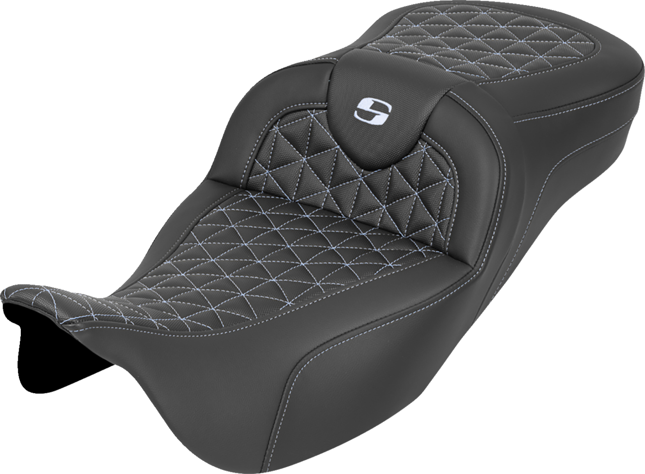 RoadSofa™ Tri Gripper Seat - Extended Reach - Silver Stitch - w/o Backrest - FLH/FLT '08-'25