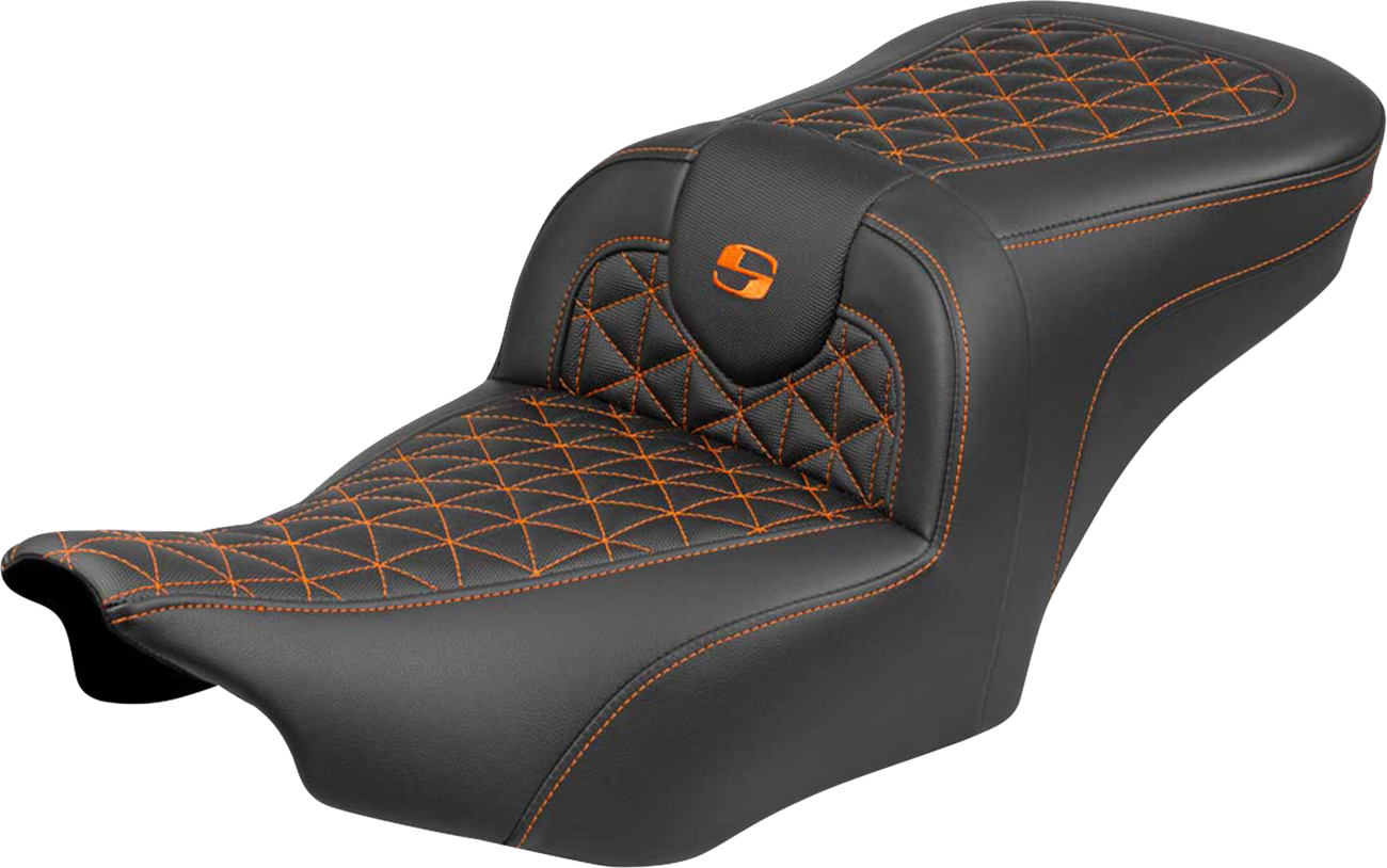 Roadsofa™ Seat - without Backrest - Orange Stitch - FLH/FLT '23-'25