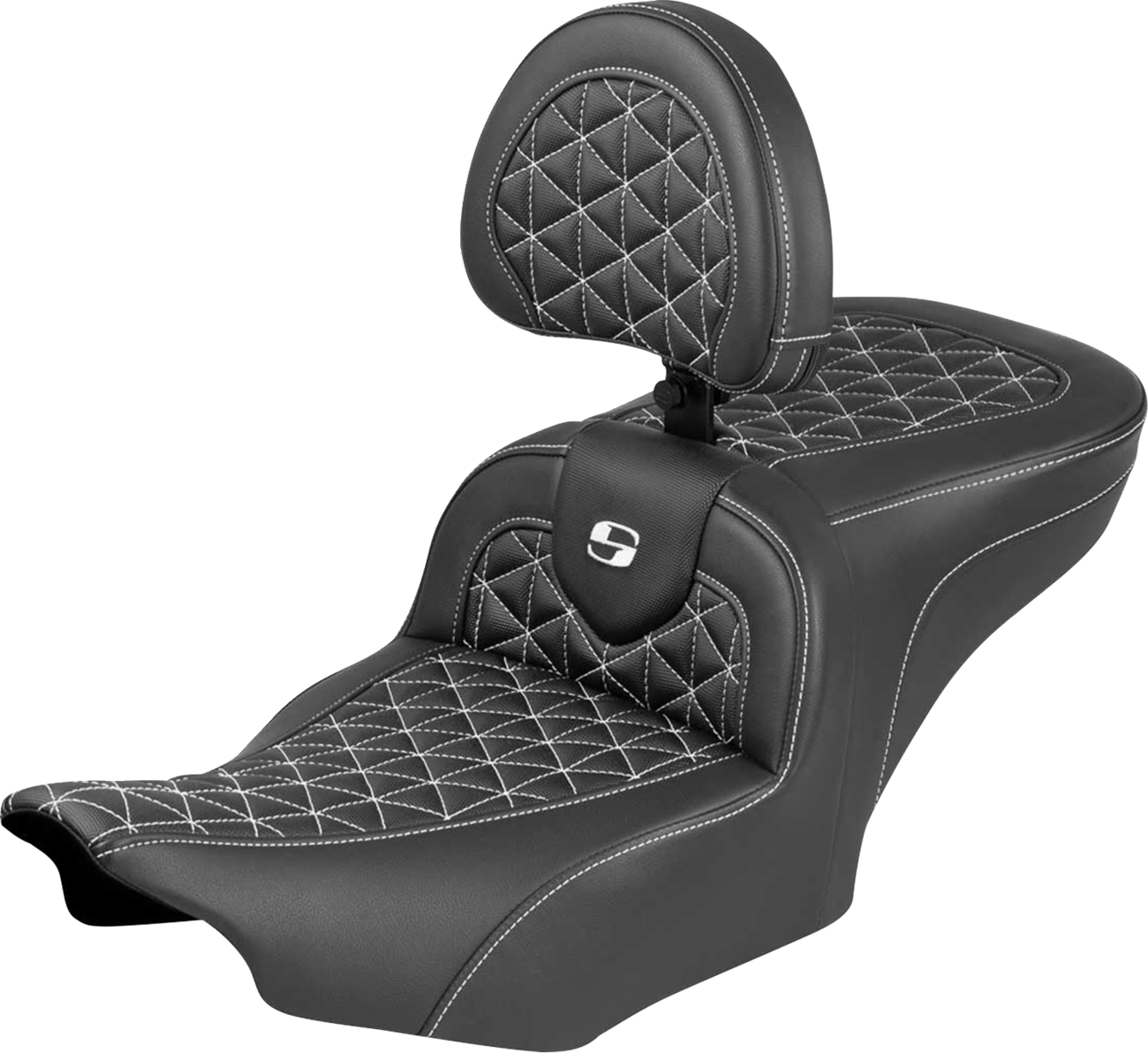 Roadsofa™ Seat - with Backrest - White Stitch - FLH/FLT '23-'25