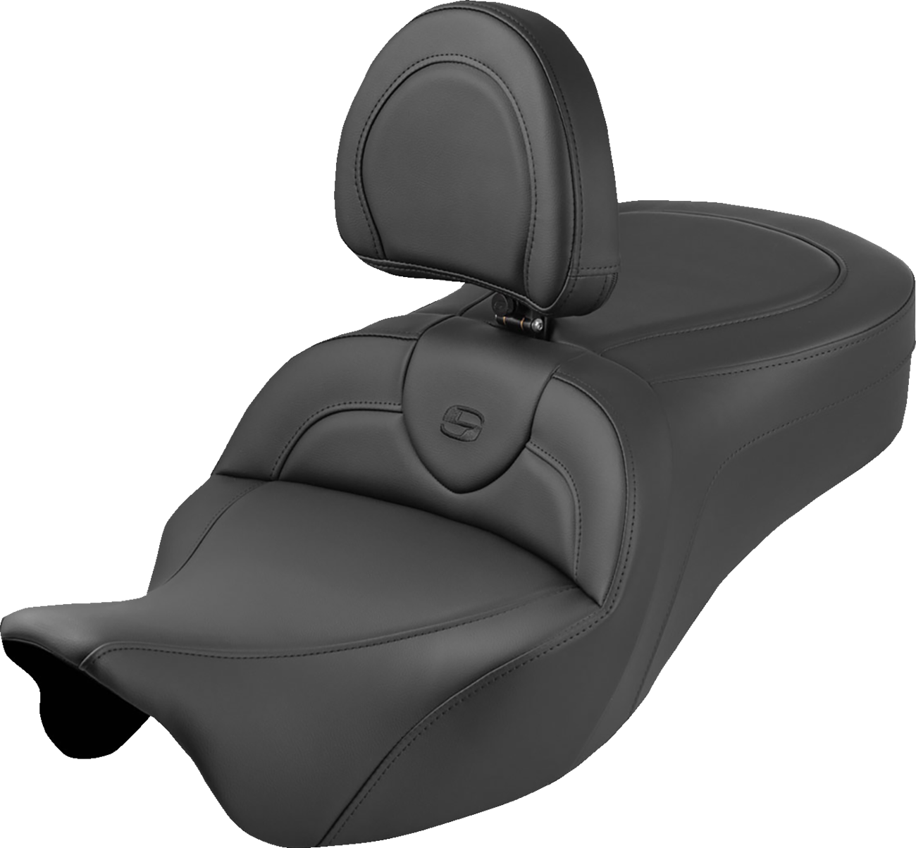 Roadsofa™ King Seat - With Backrest - Plain - Black Stitch - FLH/FLT '08-'25
