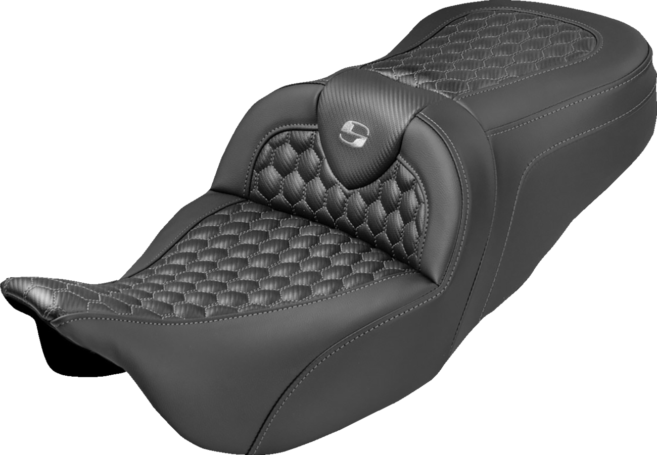 Extended Reach RoadSofa™ Seat - Honeycomb - Gray Stitch - without Backrest - FLH/FLT '08-'25