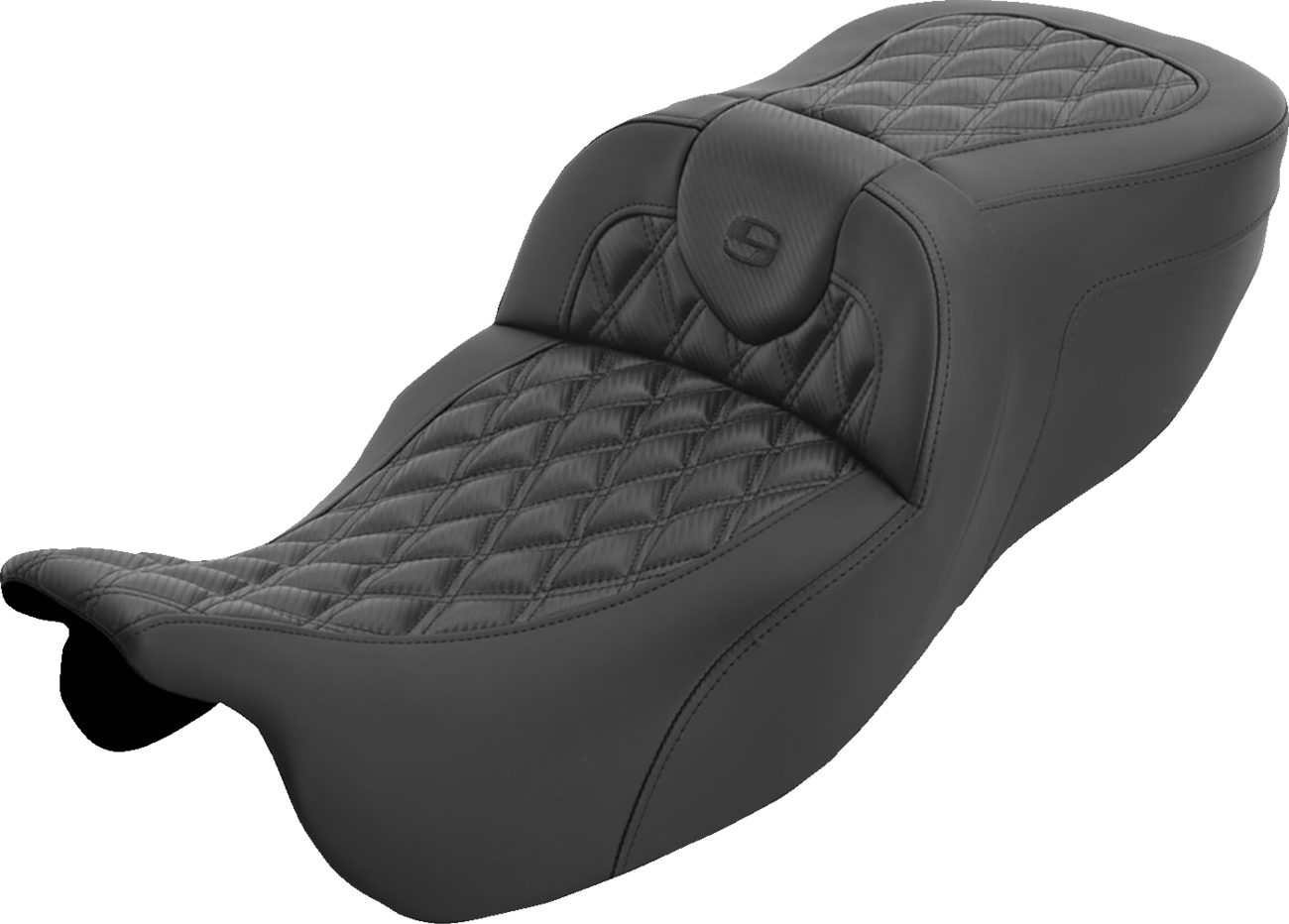 Roadsofa™ Extended Reach Seat - without Backrest - Carbon Fiber Lattice Stitch - FLRT/FLTRT '15-'25