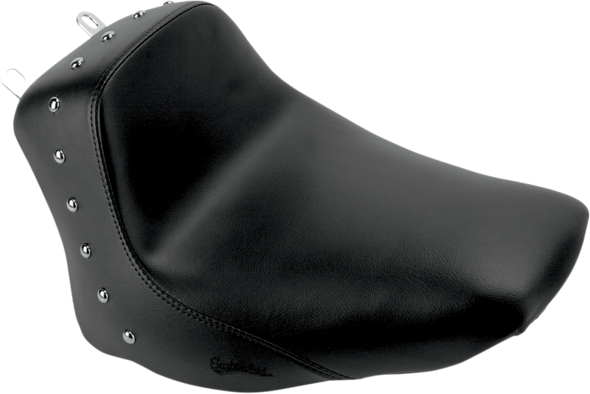 Heels Down Solo Seat - Without Backrest - Studded - Black - FLSTC