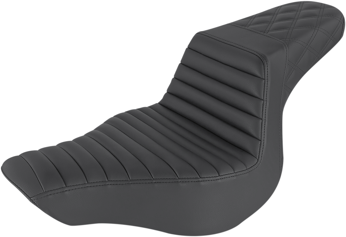 Step-Up Seat - Front Tuck-n-Roll/Rear Lattice Stitch - Black