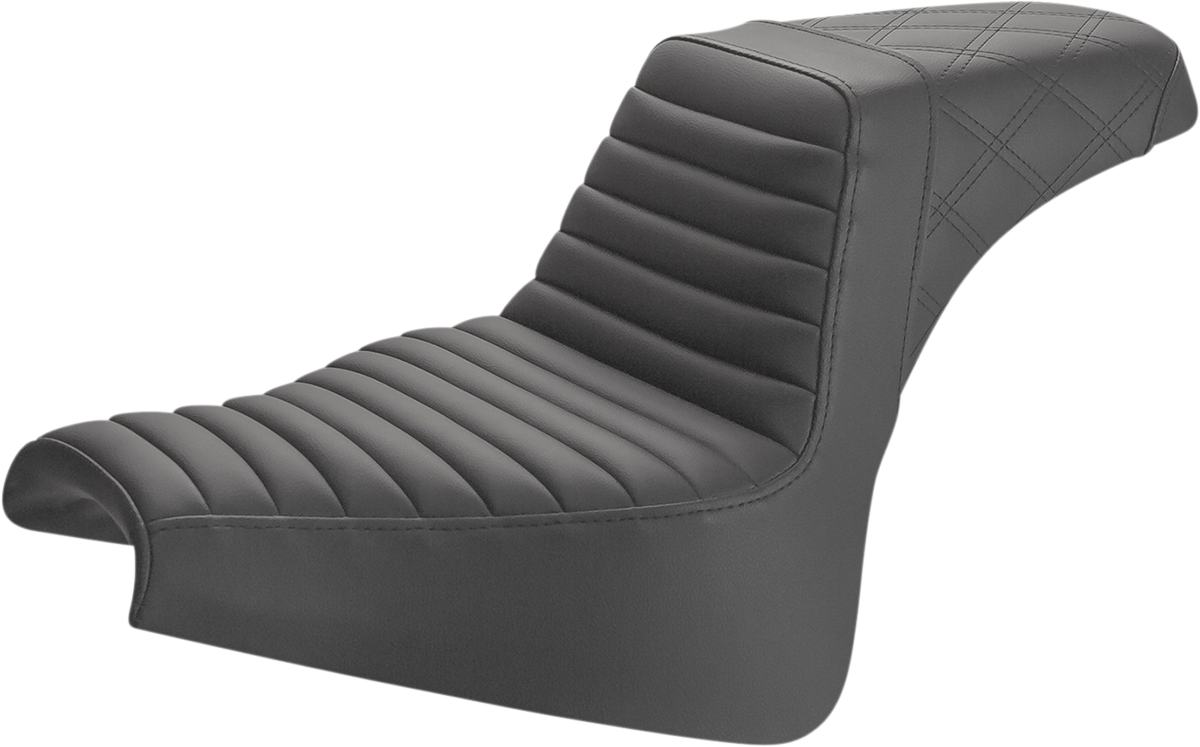 Step-Up Seat - Front Tuck-n-Roll/Rear Lattice Stitch - Black