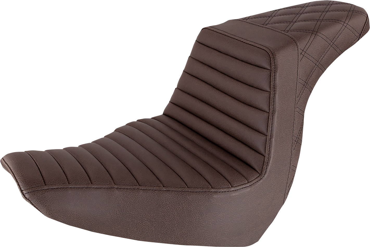 Step-Up Seat - Front Tuck-n-Roll/Rear Lattice Stitch - Brown