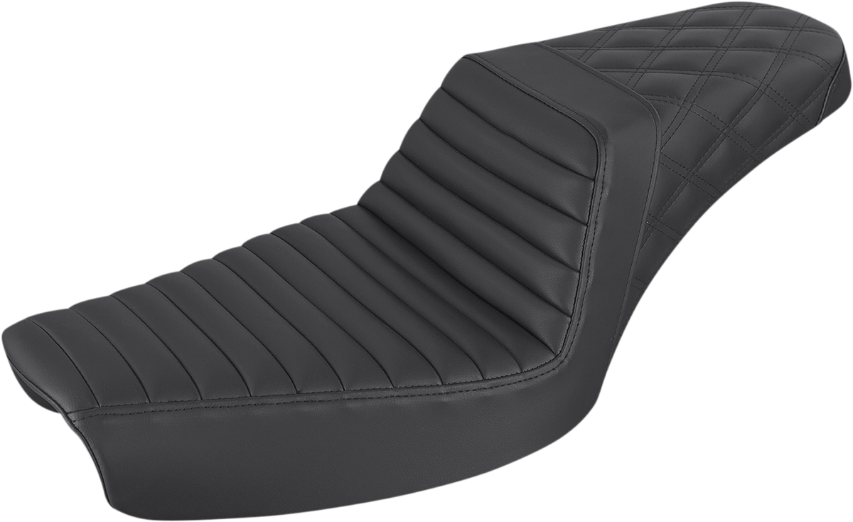 Step-Up Seat - Front Tuck-n-Roll/Rear Lattice Stitch - Black