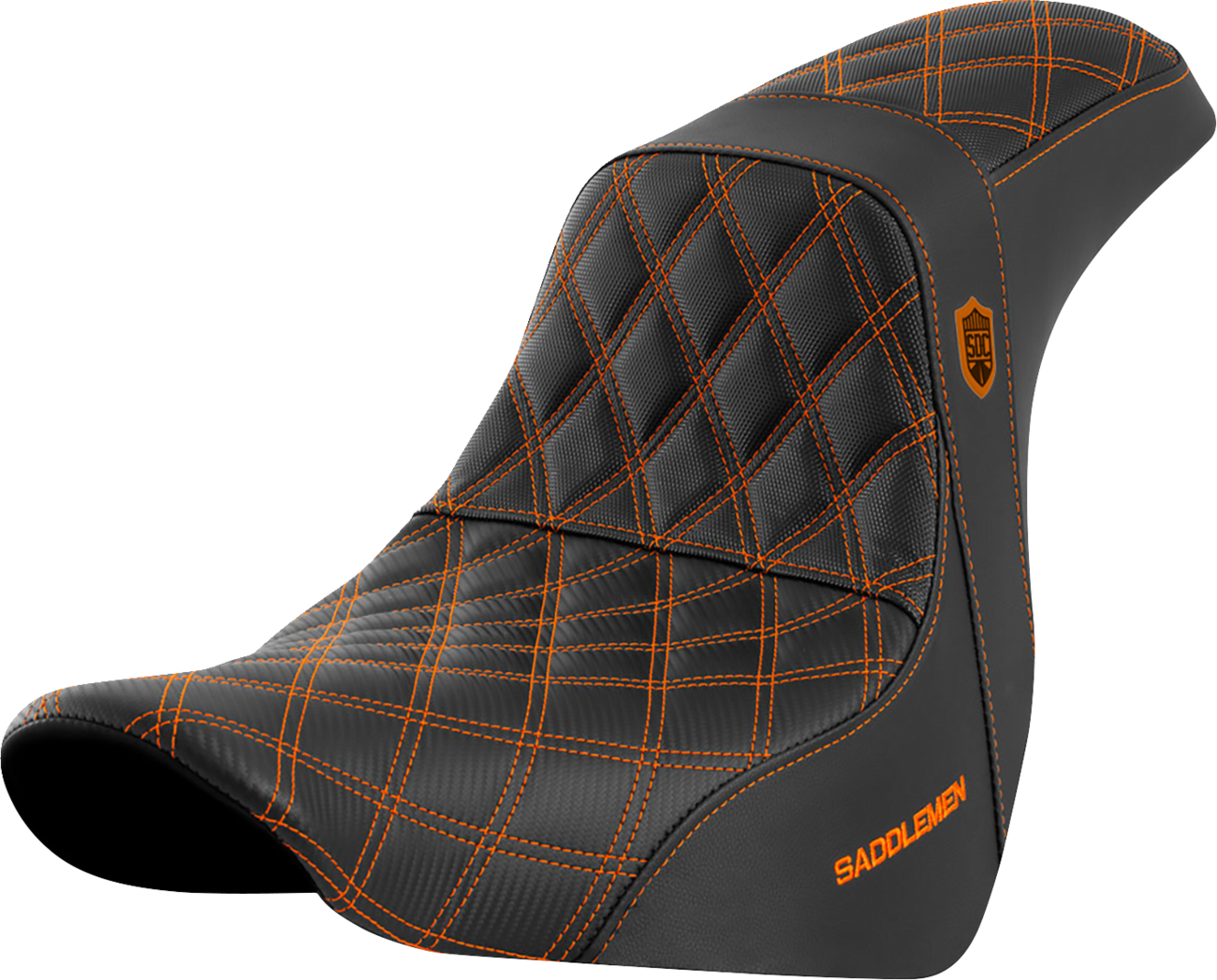 Pro Series SDC Performance Seat - w/o Backrest - Orange Stitch - FL/FX '18-'20