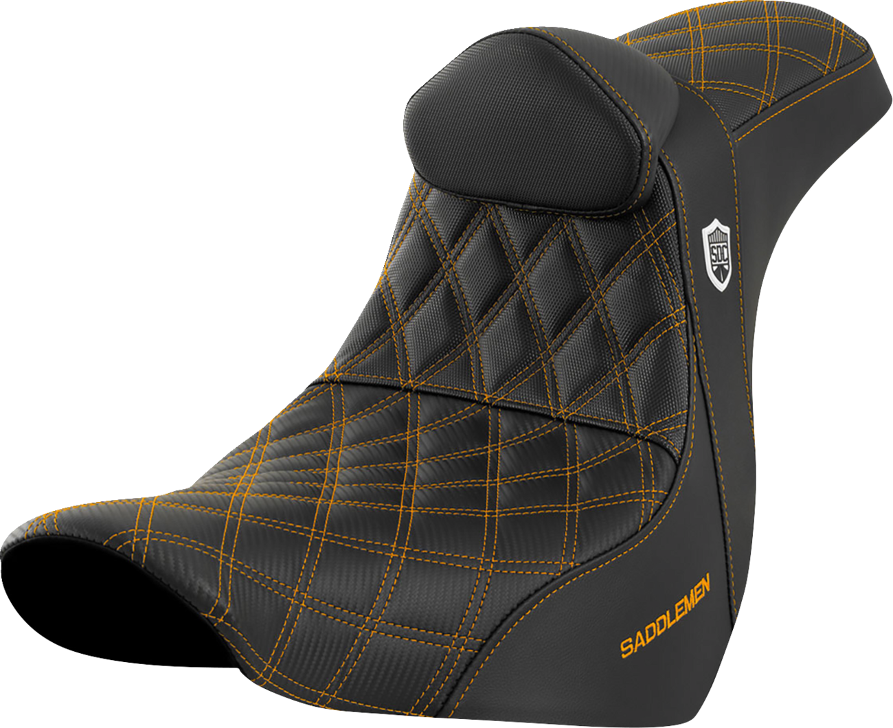 Pro Series SDC Performance Seat - w/ Backrest - Gold Stitch - FL/FX '18-'23