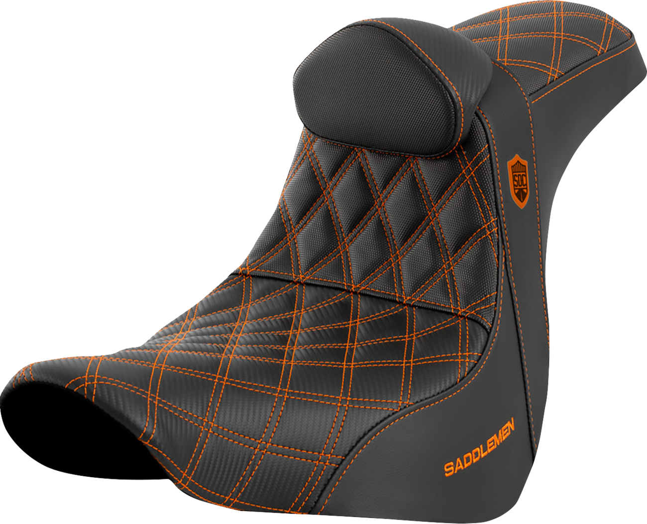Pro Series SDC Performance Seat - w/ Backrest - Orange Stitch - FL/FX '18-'23