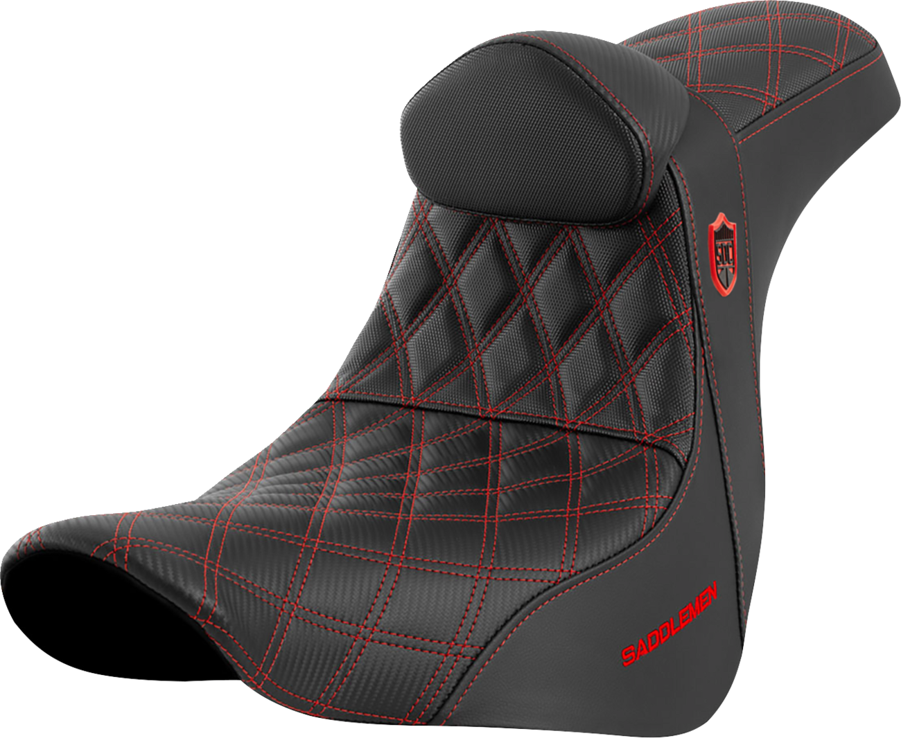 Pro Series SDC Performance Seat - w/ Backrest - Red Stitch - FL/FX '18-'23
