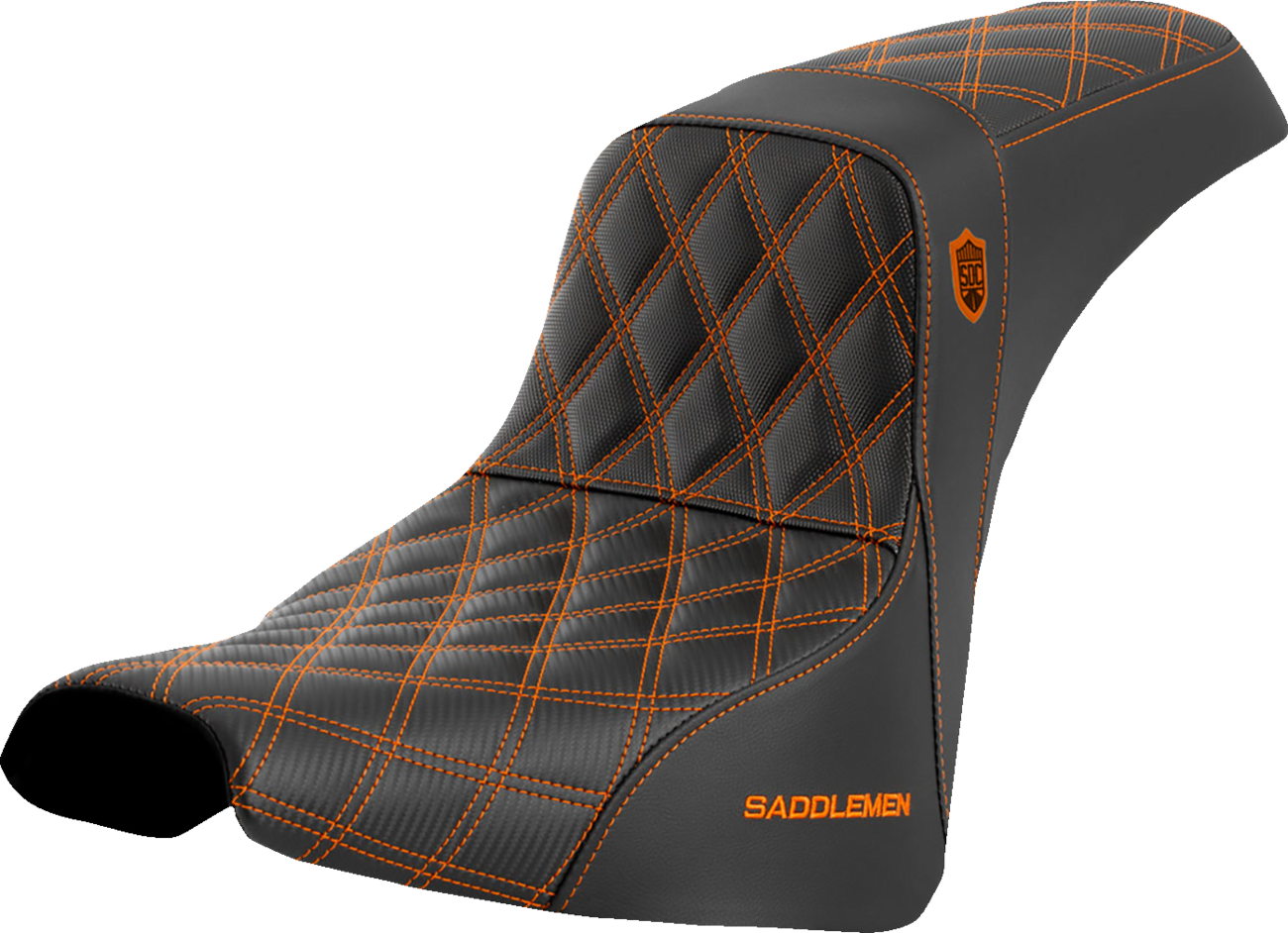 Pro Series SDC Performance Seat - w/o Backrest - Orange Stitch - FXBB/FXST '18-'23