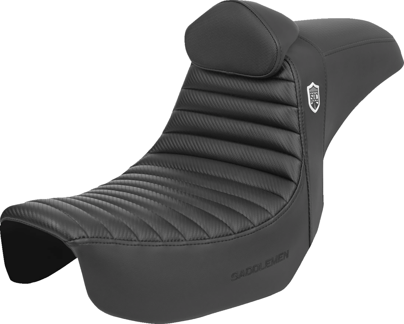 Pro Series SDC Performance Seat - w/ Backrest - Tuck-n-Roll/Carbon Fiber - Gripper - Dyna '06-'17
