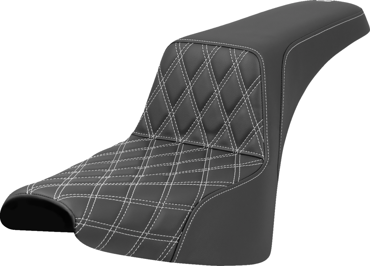 Step-Up Seat - Front Lattice Stitch - White Stitch - FXST/FXBB '18-'25
