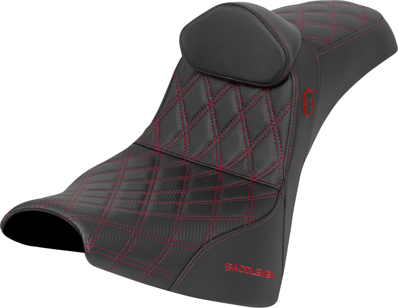 Pro Series SDC Performance Seat - w/ Backrest - Red Stitch - Gripper - FXBB/FXST '18-'25