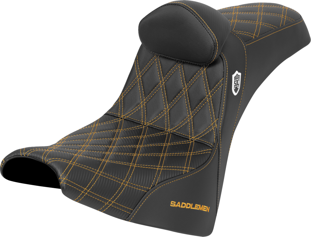 Pro Series SDC Performance Seat - w/ Backrest - Gold Stitch - Gripper - FXBB/FXST '18-'25