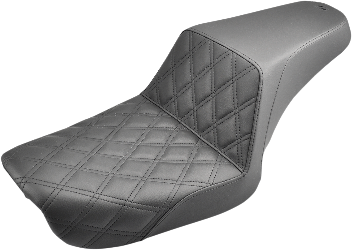 Step-Up Seat - Front Lattice Stitch - Black - Dyna