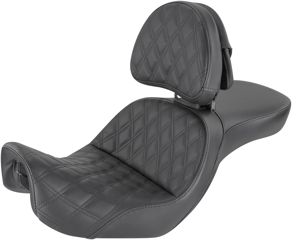 Explorer Seat - With Backrest - Lattice Stitched - Black - FXD