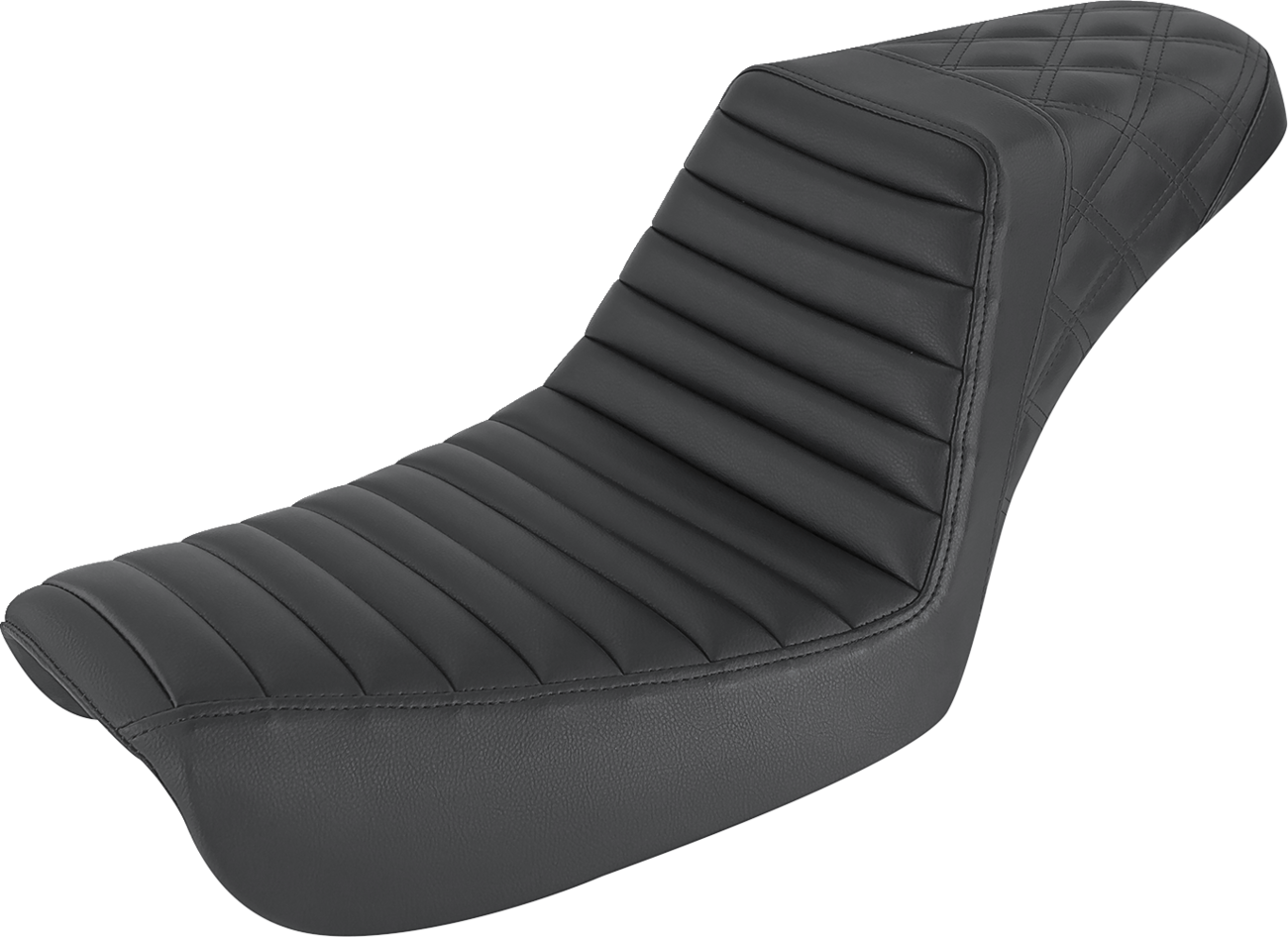 Step-Up Seat - Front Tuck-n-Roll/Rear Lattice Stitch - Black - FXD