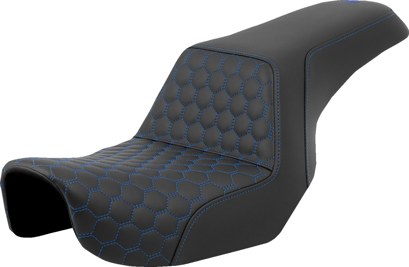 Step-Up Seat - Honeycomb - Blue Stitching - Dyna '06-'17