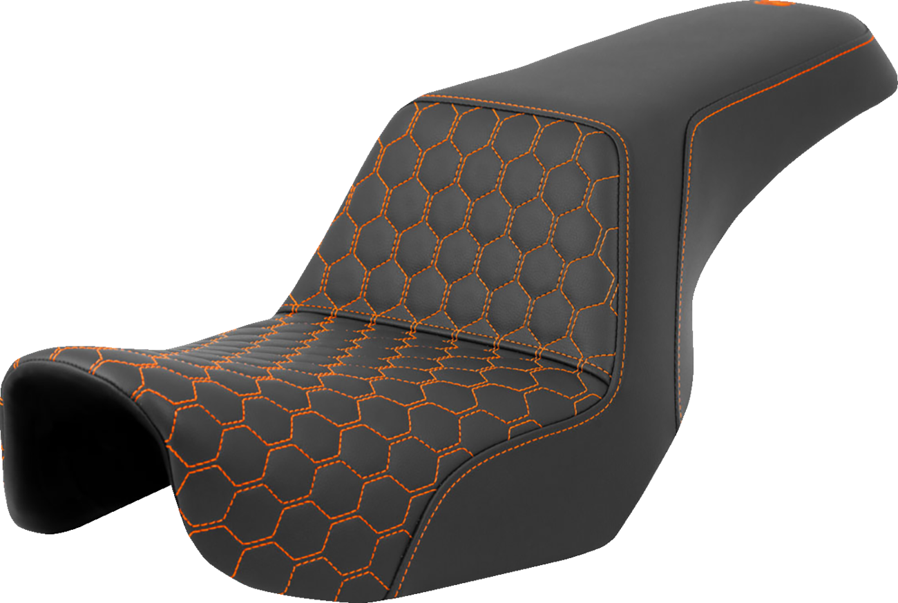 Step-Up Seat - Honeycomb - Orange Stitching - Dyna '06-'17
