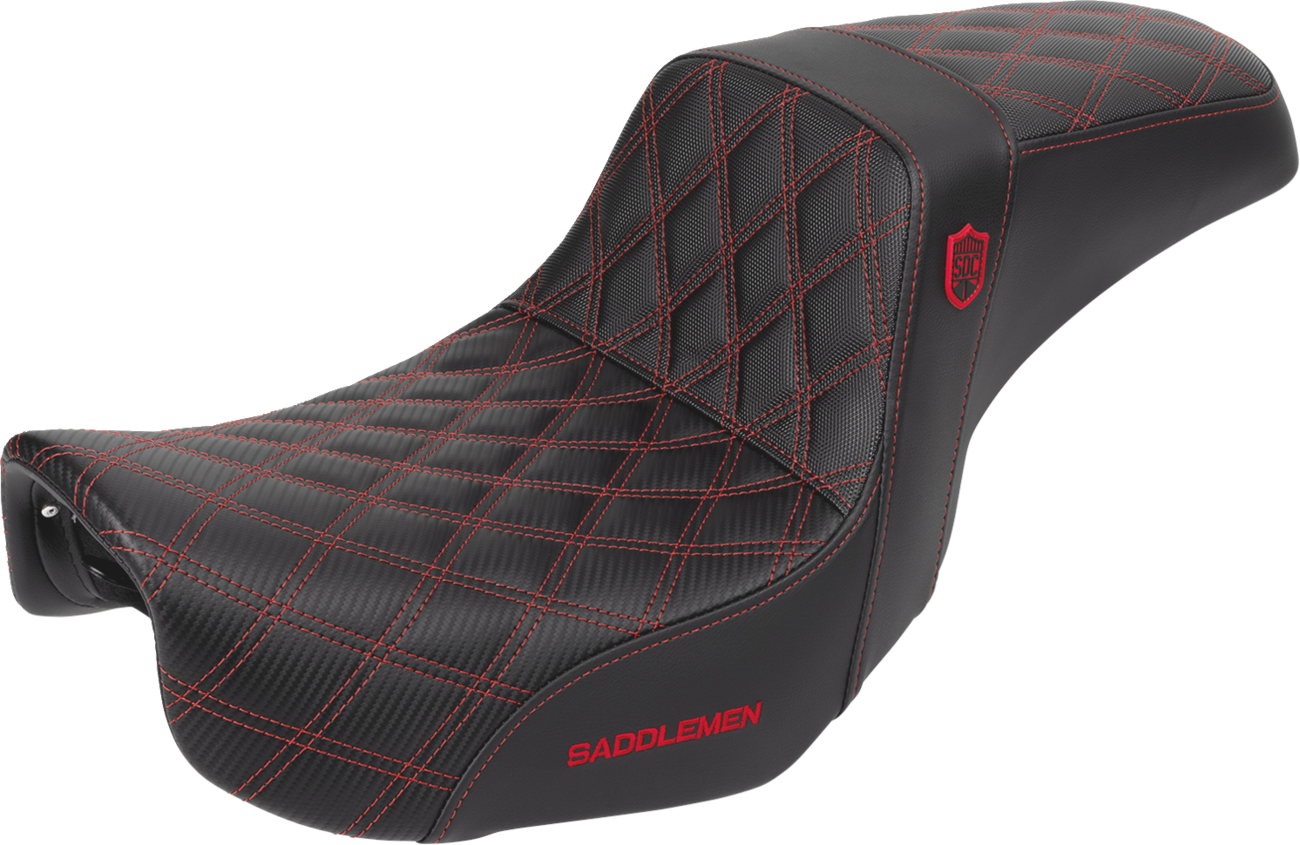 Pro Series SDC Performance Seat - Carbon Fiber/Lumbar Gripper - Red Stitch - Dyna '06-'17