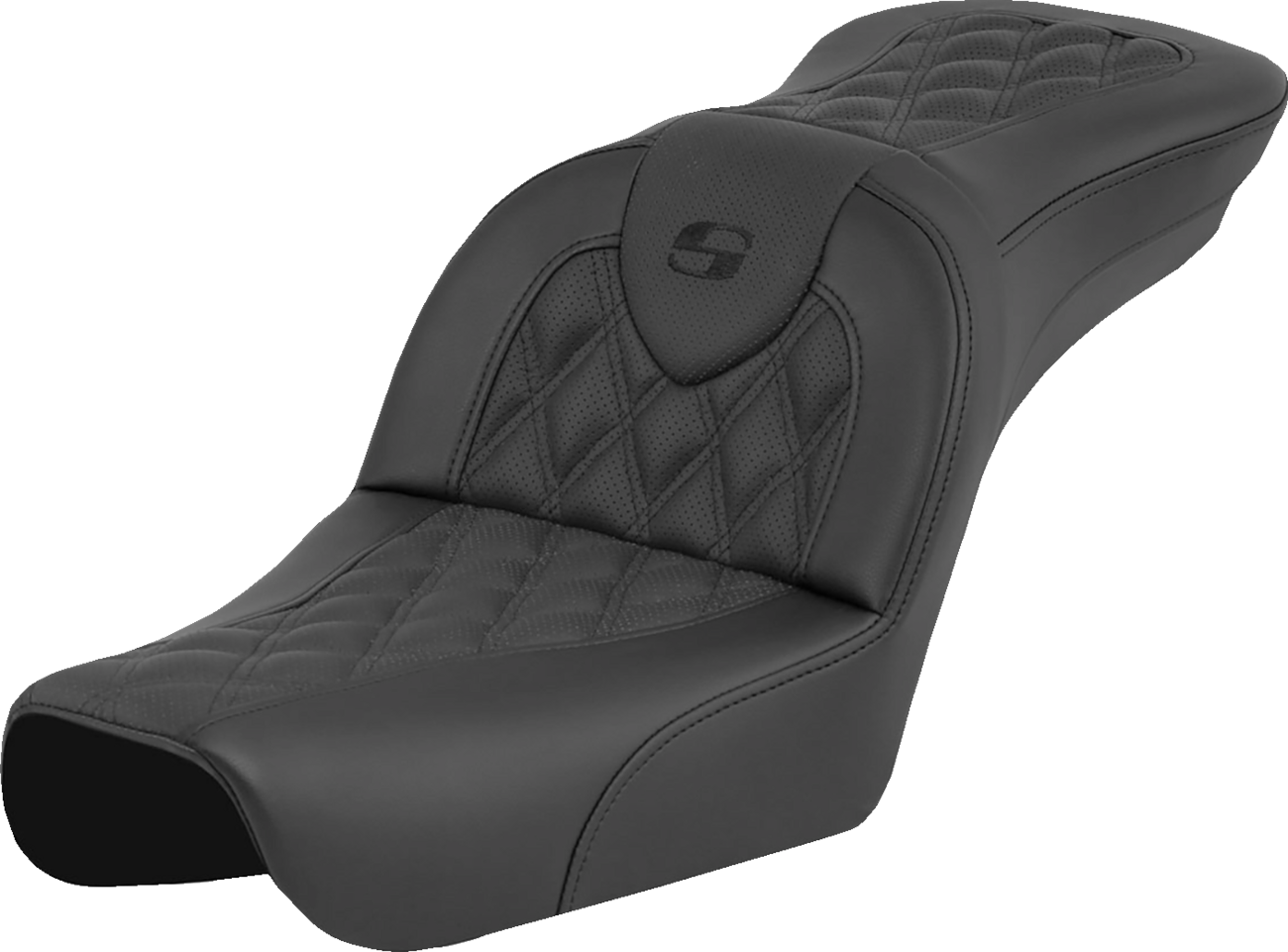 RoadSofa™ Seat - Lattice Stitch - without Driver Backrest - FXDWG '04-'05