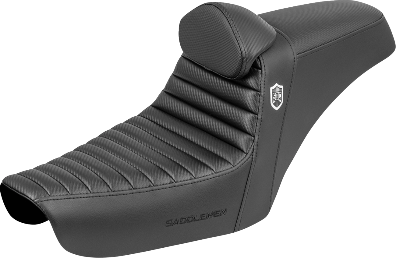 Step-Up Seat - Gripper - Black - with Backrest - FXD '96-'03