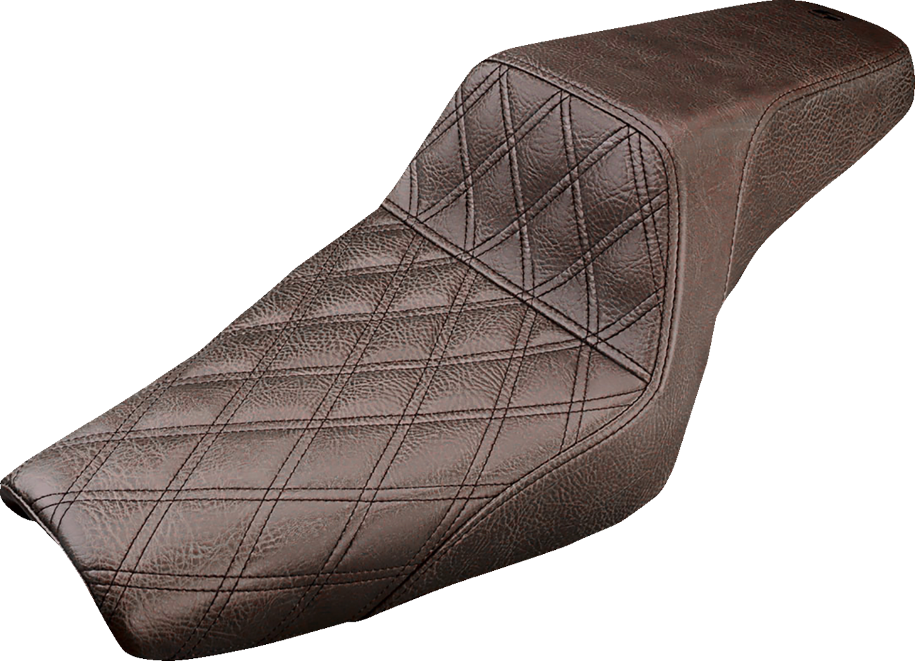 Step-Up Seat - Front Lattice Stitch - Brown - XL