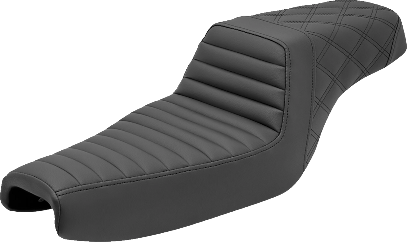 Step-Up Seat - Front Tuck-n-Roll/Rear Lattice Stitch - Black