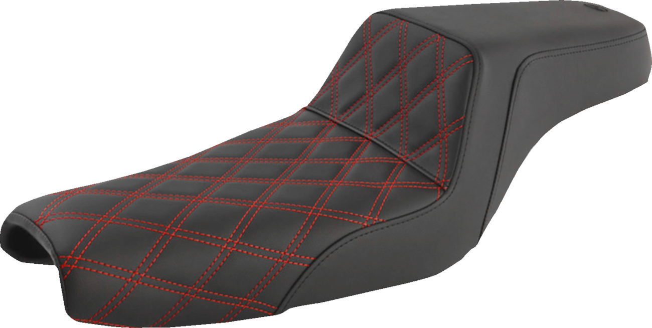Step-Up Seat - Front Lattice Stitch/With Red Stitching - Black - XL
