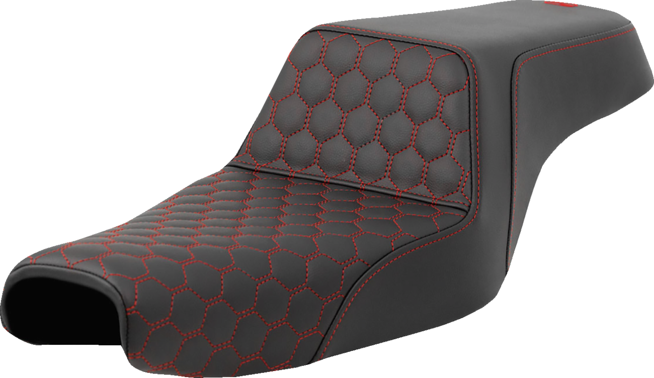 Step-Up Seat - Honeycomb - Red Stitching - 3.3 Gal Tank - Sportster '04-'22