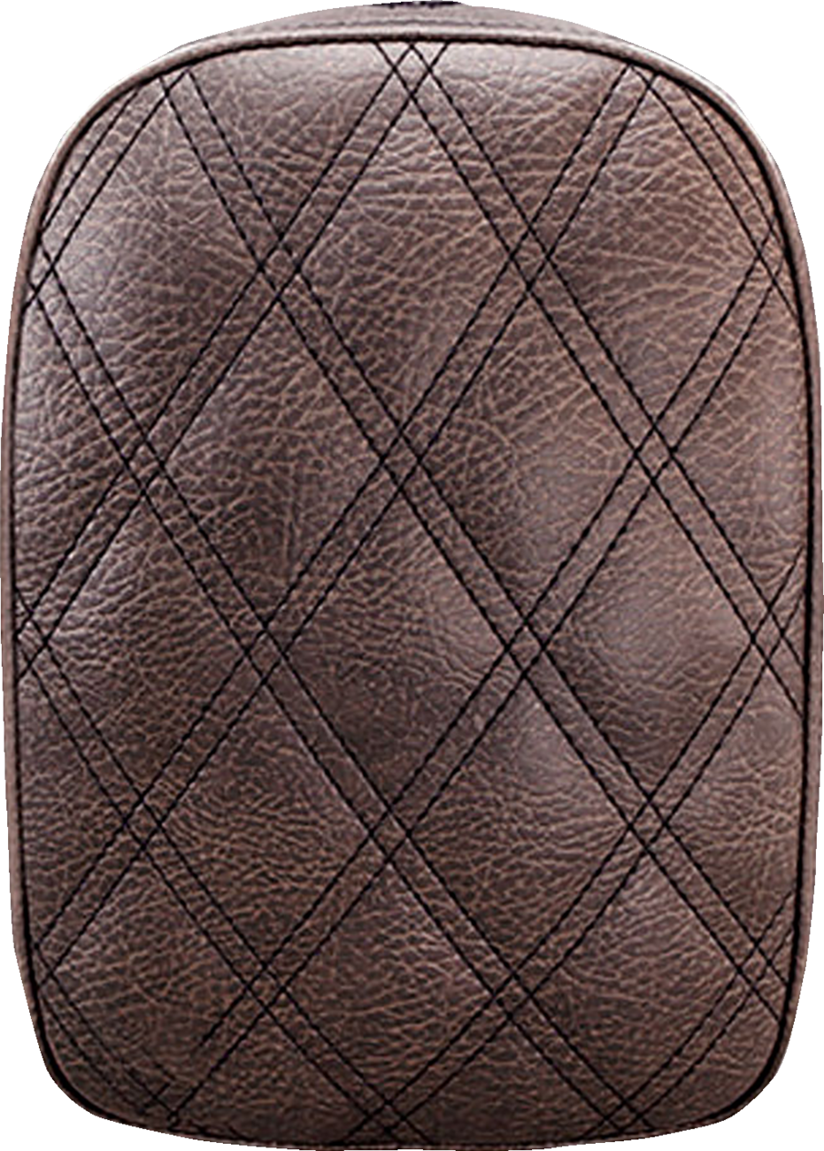 Detachable Pillion Pad - Lattice Stitched - Brown - 7"