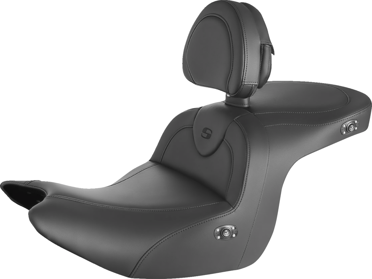 RoadSofa™ Seat - with Backrest - Black w/ Black Stitching - Heated - GL1800 '18-'24