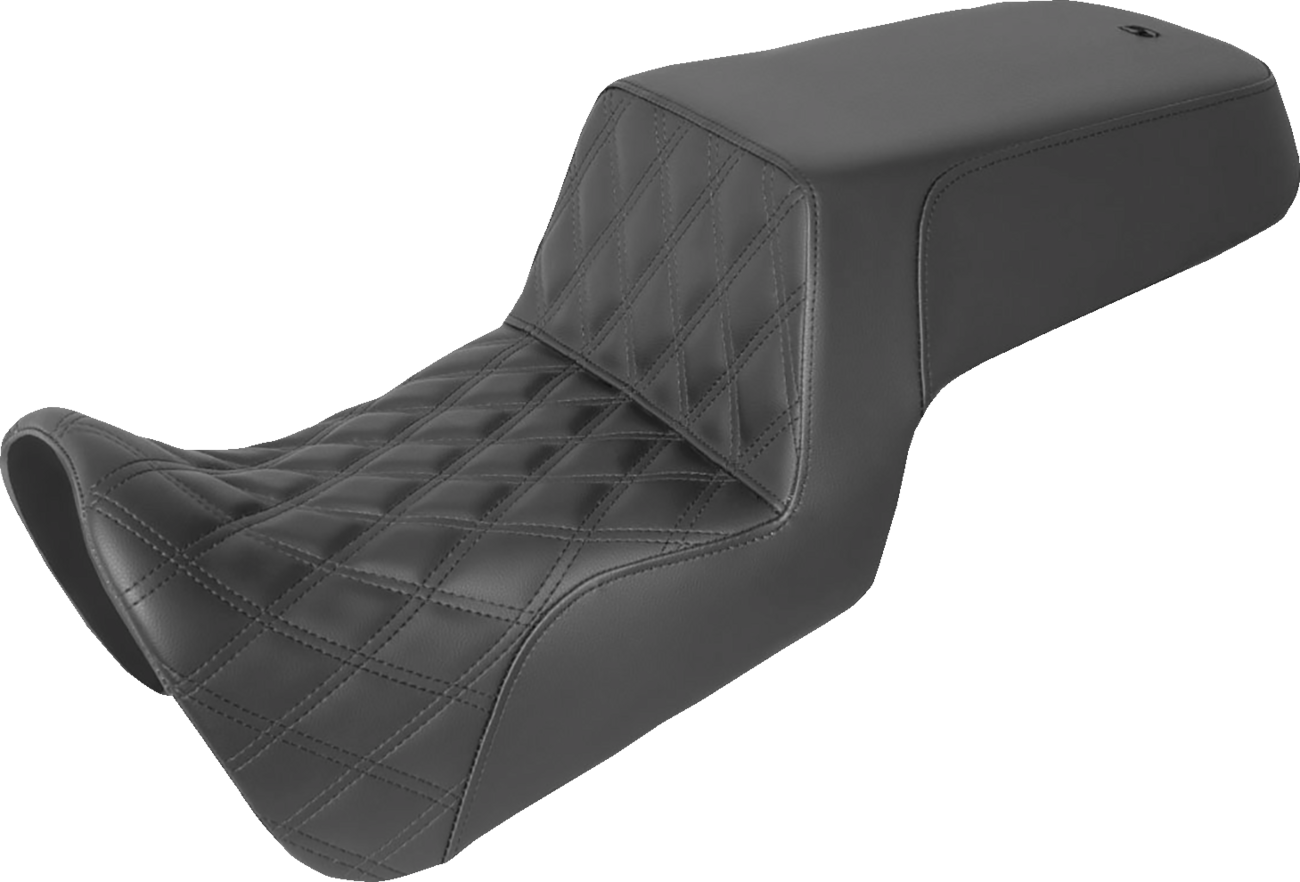 Step-Up Seat - Front Lattice Stitch/Rear Smooth - Black - Pan America '21-'24